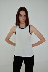 HEART TANK TOP - White & Black