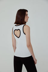 HEART TANK TOP - White & Black