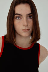 HEART TANK TOP - Black & Red