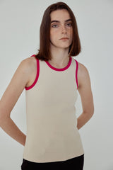 HEART TANK TOP - Nude & Fuchsia