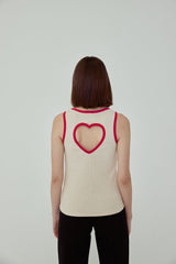 HEART TANK TOP - Nude & Fuchsia