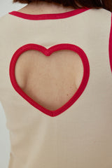 HEART TANK TOP - Nude & Fuchsia